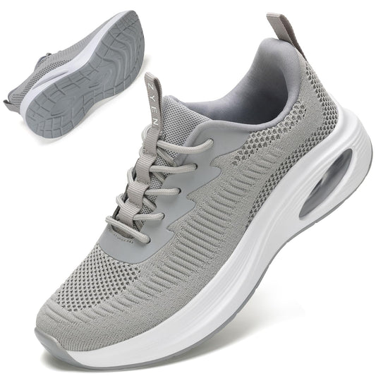 ZYEN Wide Toe Box Shoes Women Air Cushion Road Running Shoes Extra Wide Width Sneakers Arch Support Gym Athletic Tennis Sneakers Lightweight Breathable Walking Shoes 8811 Grey 40