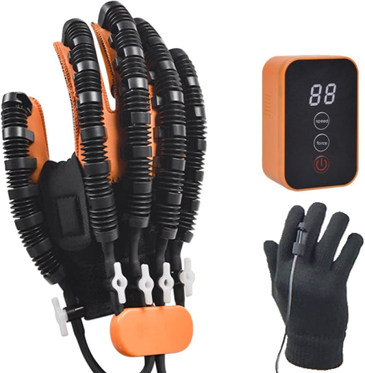 Rehabilitation Robot Glove for Stroke Patient Hand Stroke Recovery Equipment with Portable Belt USB Chargeable Fingers Strength Training Device for Hemiplegia Adjustable Speed and Strength