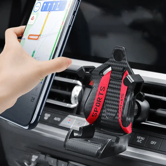 360 degree car phone holder with racing seat design