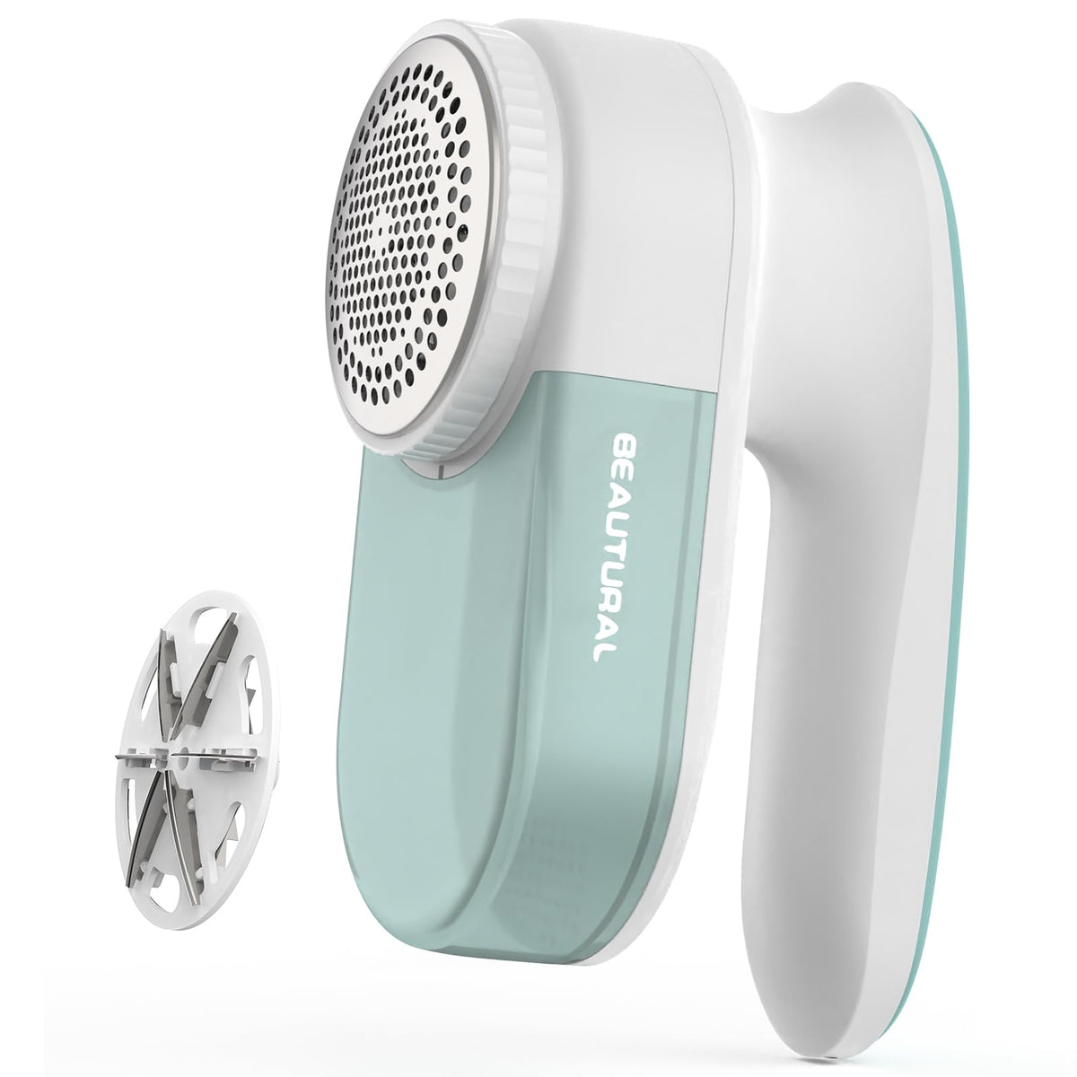 BEAUTURAL Fabric Shaver and Lint Remover Rechargeable Sweater Defuzzer with 2 Speeds 1 Replaceable 6-Leaf Blade Remove Fuzz Lint Balls Pills Bobbles for Clothes and Furniture