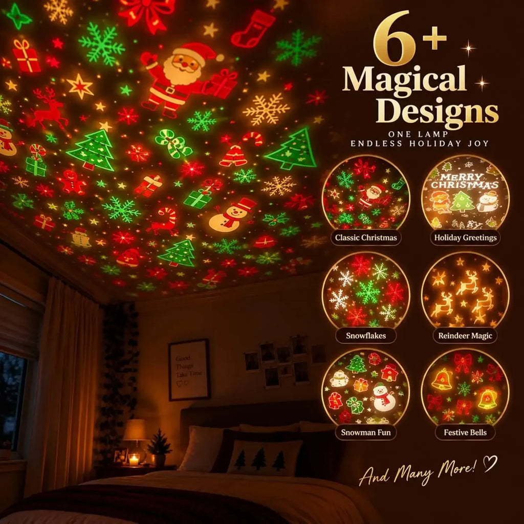 Creative USB Christmas Tree Projection Light LED Xmas Night Lamp for Home Bedroom Living Room Party Holiday Wall Ceiling Decor ZenStride