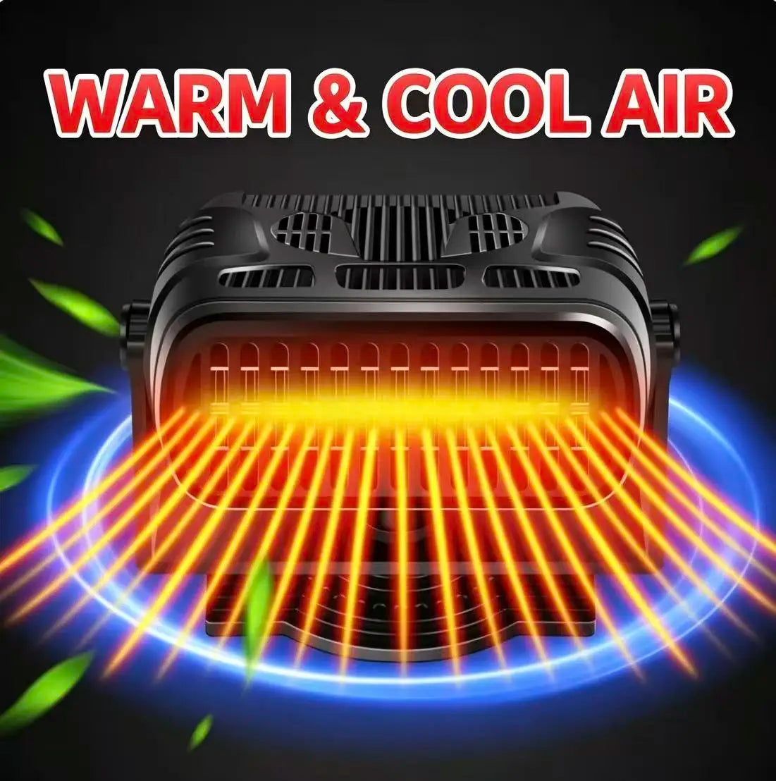 Portable 120W 12V Car Heater Fan Fast Heating Windshield Defrost Defog 360° Adjustable Swivel Base Winter Heating Accessory ZenStride