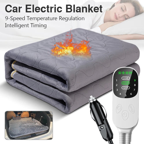 12V Cars Electric Blanket Heating Level Heated Travel Blanket for Car Outdoor Traveling Camping Pad 70x180cm/120x150cm/50x150cm ZenStride