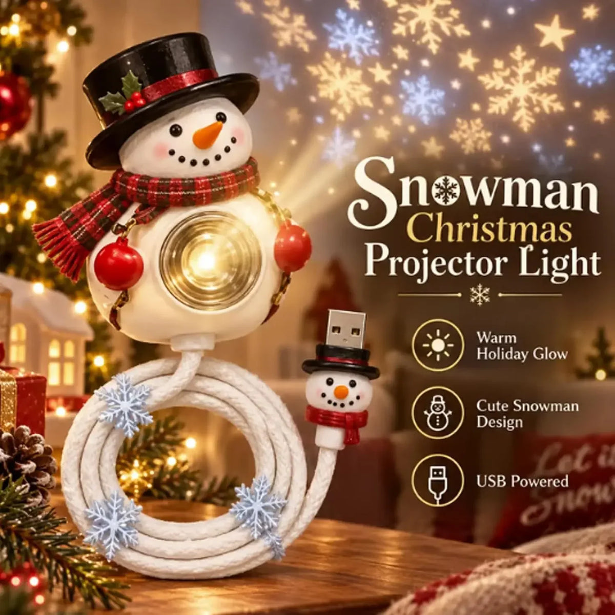 Creative USB Christmas Tree Projection Light LED Xmas Night Lamp for Home Bedroom Living Room Party Holiday Wall Ceiling Decor ZenStride