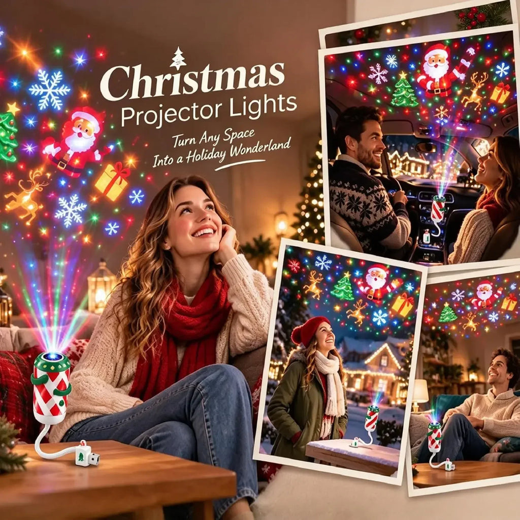 Creative USB Christmas Tree Projection Light LED Xmas Night Lamp for Home Bedroom Living Room Party Holiday Wall Ceiling Decor ZenStride