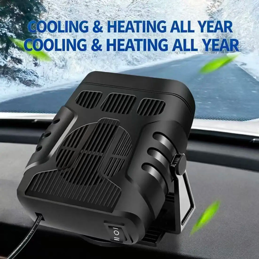 Portable 120W 12V Car Heater Fan Fast Heating Windshield Defrost Defog 360° Adjustable Swivel Base Winter Heating Accessory ZenStride