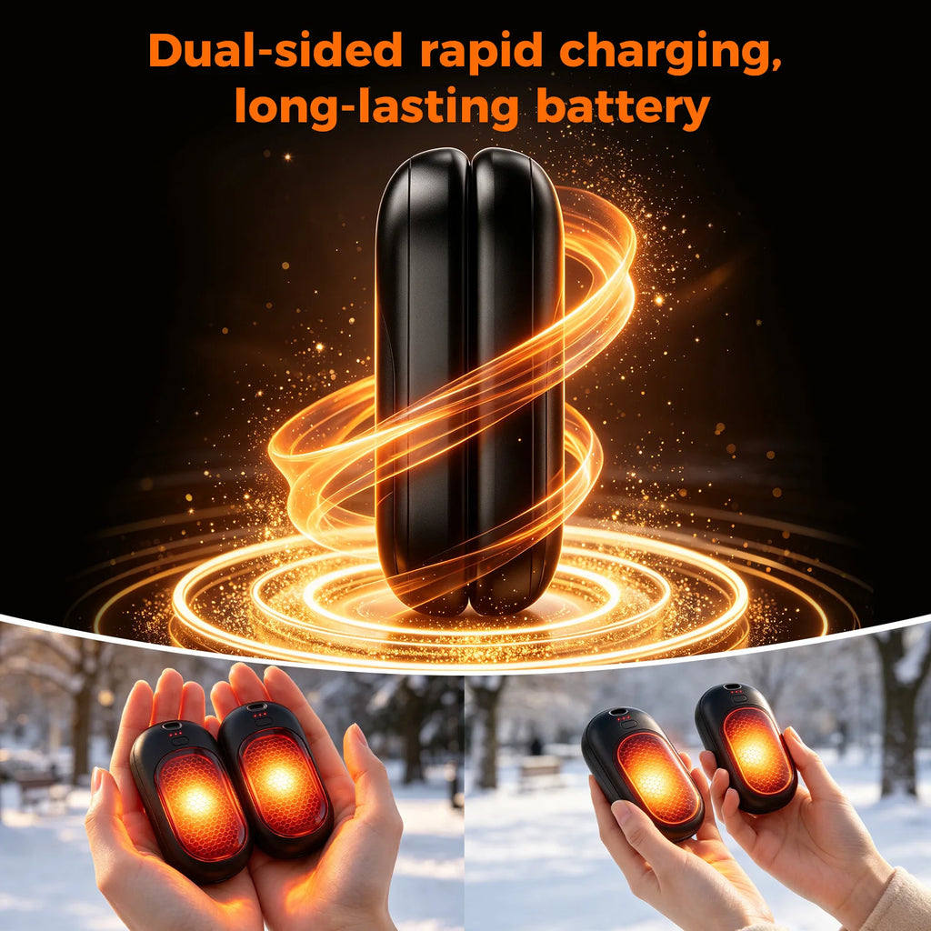 2 Seconds Fast Heating Hand Warmers with 3 Temperature Modes, 4000mAh Pocket Hand Heater USB Rechargeable, Stylish&Portable Festival Gift for Winter Skiing Christmas Black Friday ZenStride