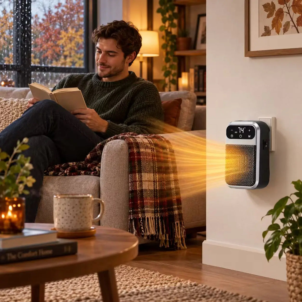 Home Electric Heater, Portable Winter Heater, Wall Plug-in Space Heater with Remote, Quick Heating Mini Heater for Office ZenStride