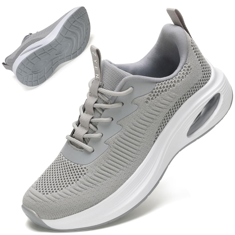 ZYEN Wide Toe Box Shoes Women Air Cushion Road Running Shoes Extra Wide Width Sneakers Arch Support Gym Athletic Tennis Sneakers Lightweight Breathable Walking Shoes 8811 Grey 40