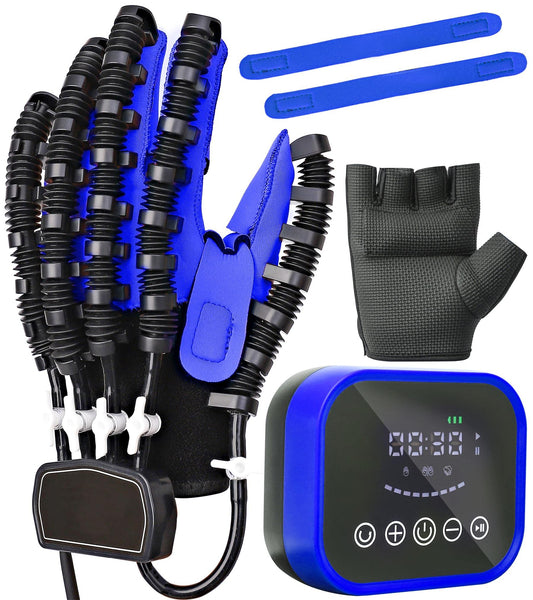 Rehabilitation Robot Gloves Upgrade Hemiplegia Hand Stroke Recovery Equipment with USB Chargeable and Strength AdjustmentFinger Hand Exercise Recovery Equipment (Left Hand XL)